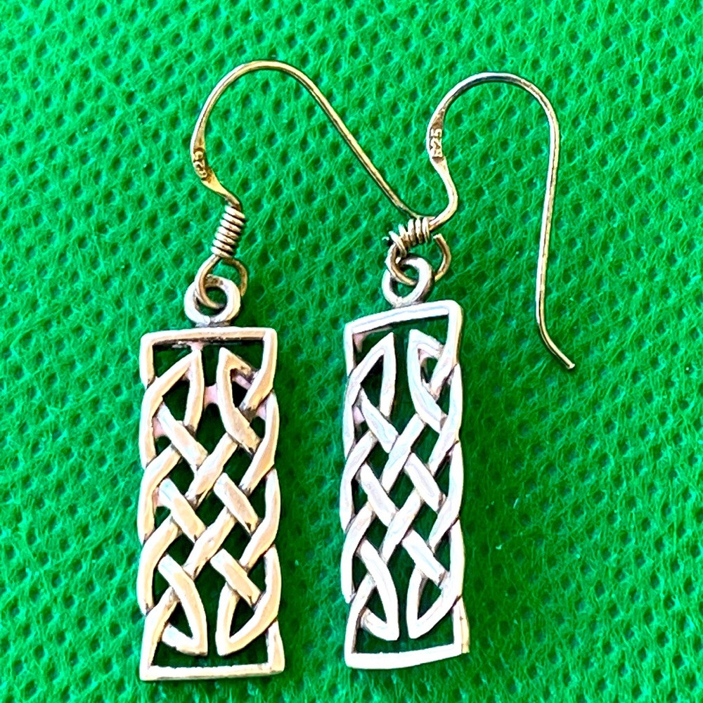Celtic knot sterling silver dangle earrings